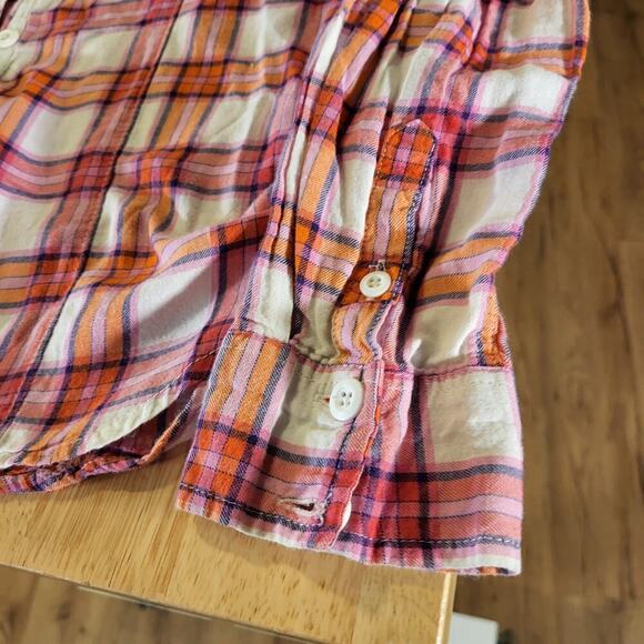 Aeropostale Pink Plaid Flannel Button Down Collared Shirt XL 20" P2P - Picture 3 of 8